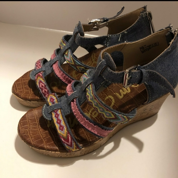 Sam Edelman Elsie Tia wedges SZ 2 - Picture 1 of 6